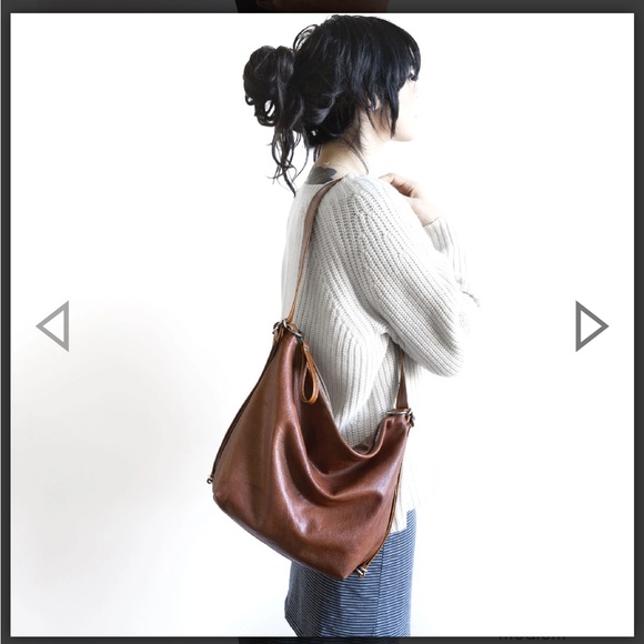 BNWT Custom Design 100% Lambskin Leather Convertible Bag in Cognac / Espresso - Picture 16 of 16